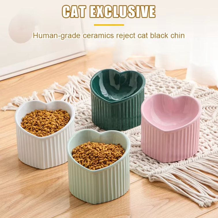 Slanted pet bowl Ceramic pet bowl