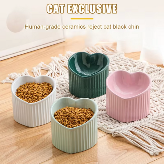 Slanted pet bowl Ceramic pet bowl