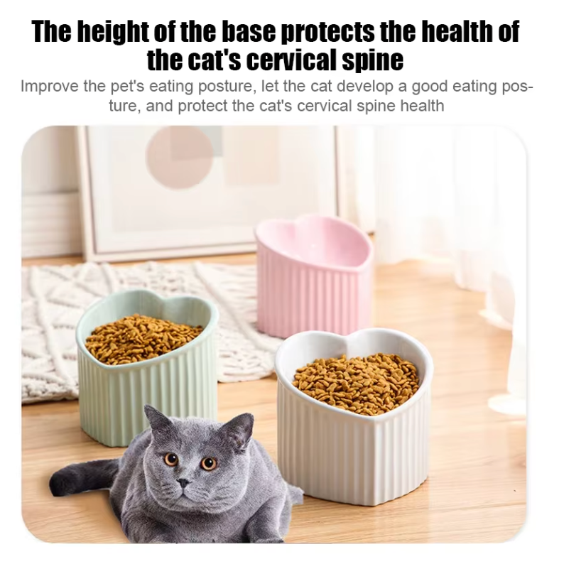 Slanted pet bowl Ceramic pet bowl