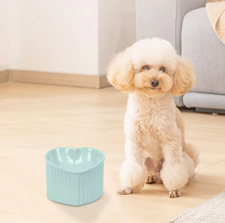 Slanted pet bowl Ceramic pet bowl