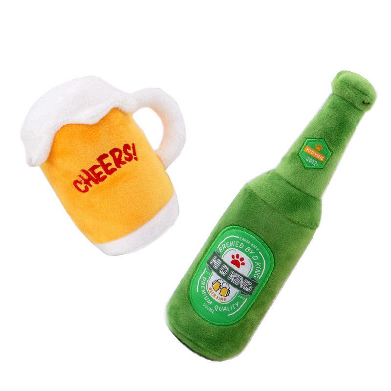 Beer mug beer bottle squeaking sound pet toy