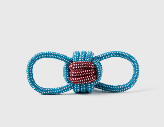 Blue and Red Double Loop 3" Celtic Knot Rope Dog Toy