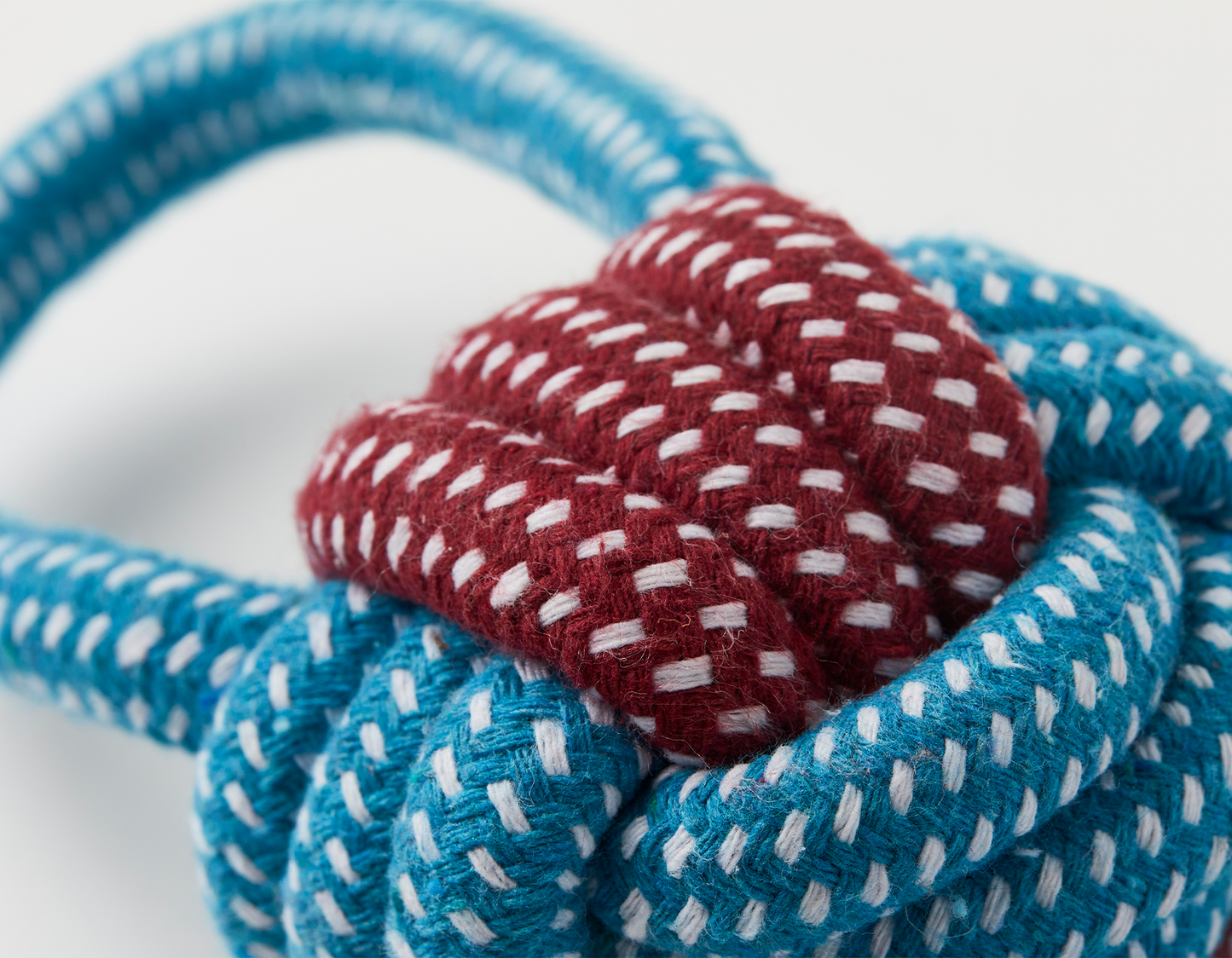 Blue and Red Double Loop 3" Celtic Knot Rope Dog Toy
