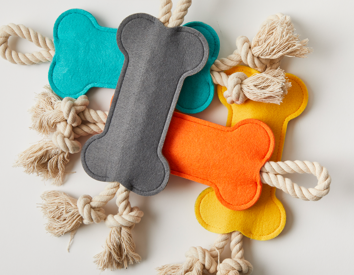 Hitch and Bone Orange Rope Dog Toy