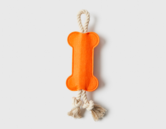 Hitch and Bone Orange Rope Dog Toy