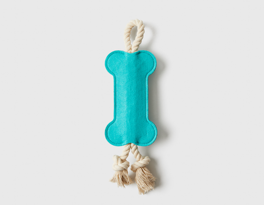 Hitch and Bone Teal Rope Dog Toy