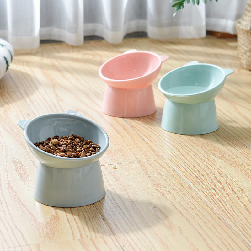 Pet feeding bowl ｜ Oblique neck protection bowl