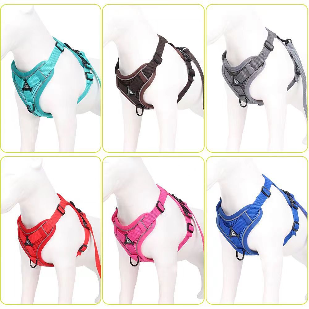 Anti-shedding pet harness reflective breathable dog leash cat leash