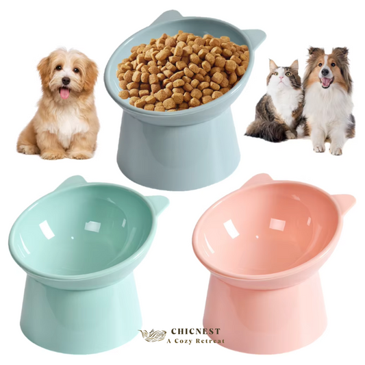 Pet feeding bowl ｜ Oblique neck protection bowl